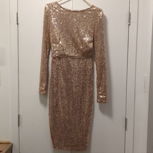 Rose Gold Sequin two-piece dress